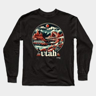 Utah Unbound: Red Rock Rhapsody - American Vintage Retro style USA State Long Sleeve T-Shirt